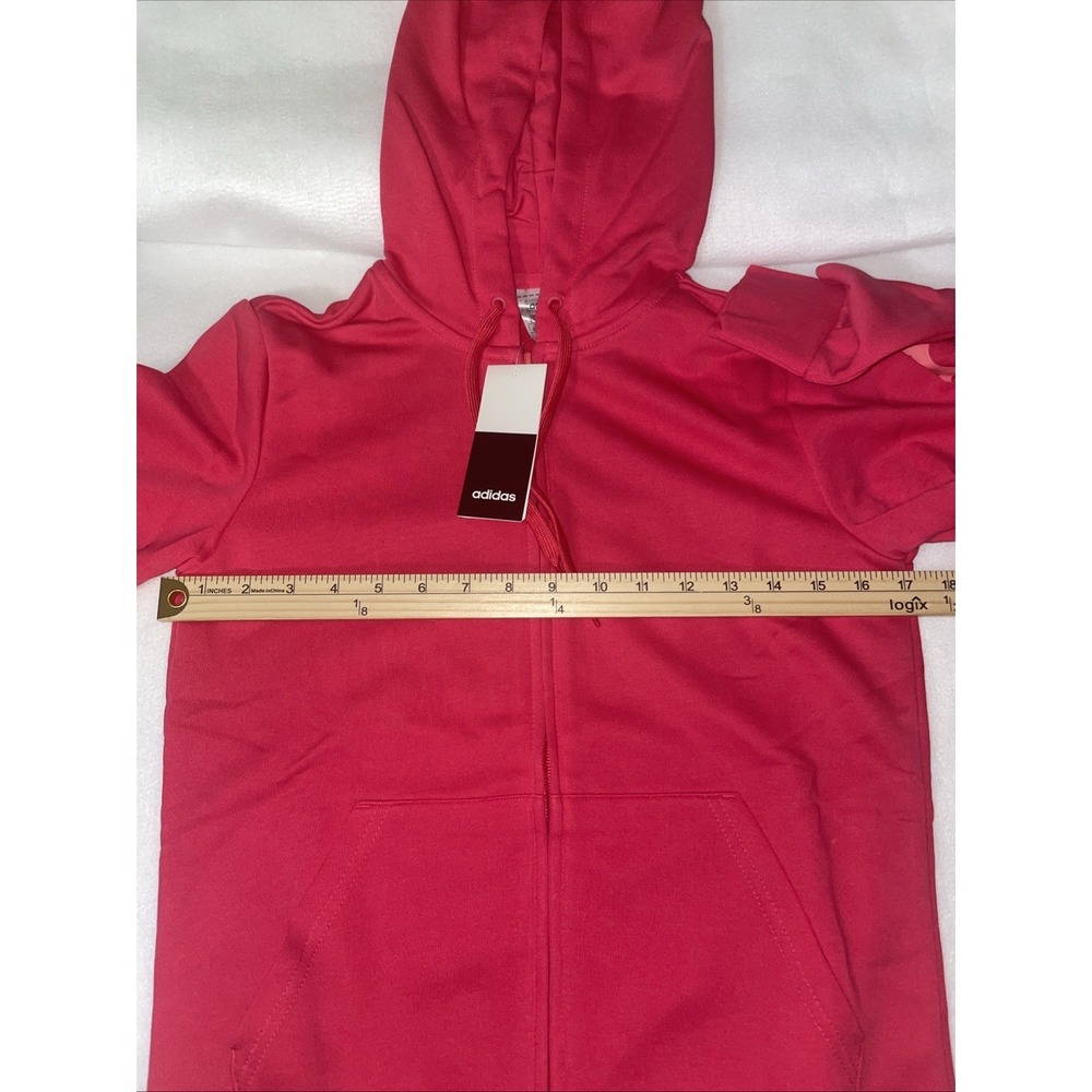NWT Adidas Women's Essential Linear Hoodie, Power Pink Size Small - Picture 5 of 7